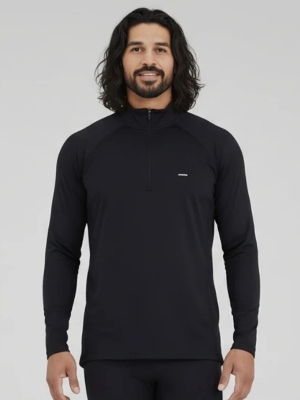 Patagonia Capilene Mens Size XL Black Long Sleeve Quarter-Zip Performance Top
